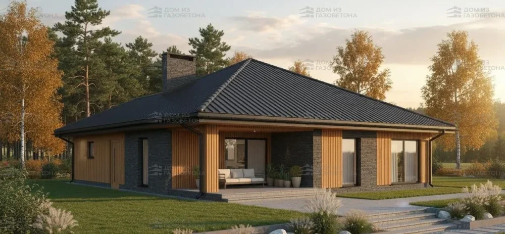 Проект Одноэтажный дом 13 на 18, 136 м2