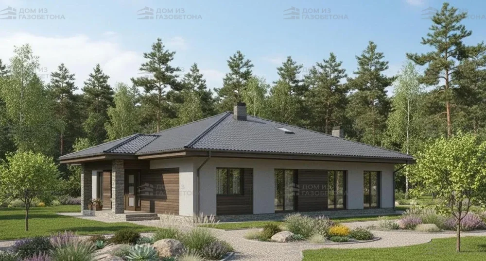 Проект Одноэтажный дом 14 на 19, 174 м2