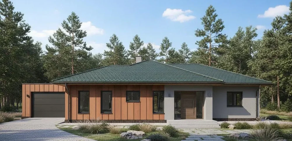 Проект Одноэтажный дом 16 на 19, 194 м2