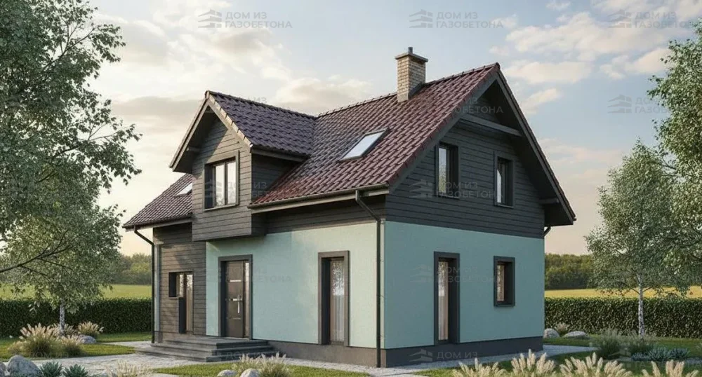 Проект Двухэтажный дом 10 на 8, 88 м2