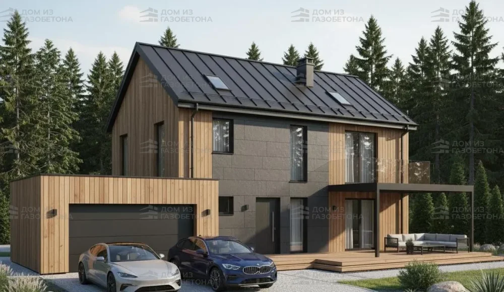 Проект Двухэтажный дом 14 на 12, 211 м2