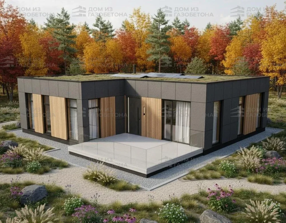 Проект Одноэтажный дом 13 на 13, 93 м2