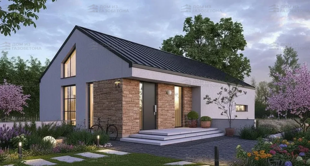 Проект Одноэтажный дом 8 на 16, 98 м2