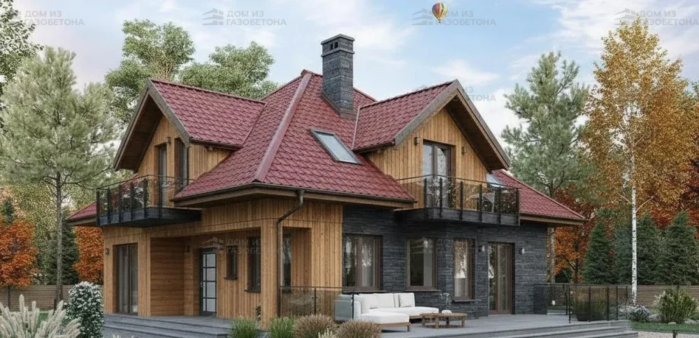 Проект Двухэтажный дом 11 на 12, 159 м2